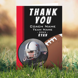 American Football Coach Football Ball Red Foto Dankeskarte