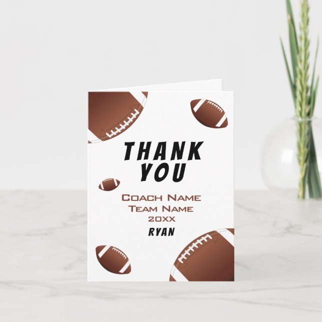 American Football Danke Coach Card (Vorderseite)