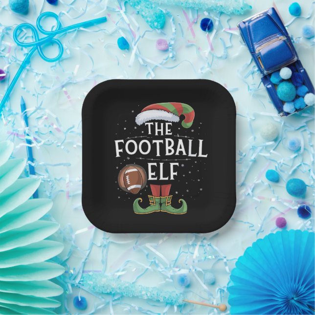 American Football Elf Family - Weihnachten Pappteller (Party)