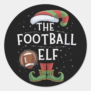 American Football Elf Family - Weihnachten Runder Aufkleber
