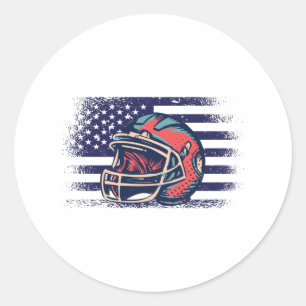 American Football Fan Jersey Shirt USA Flag Runder Aufkleber