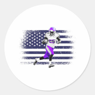 American-Football-Fan-Jersey-Shirt USA-Flagge Runder Aufkleber