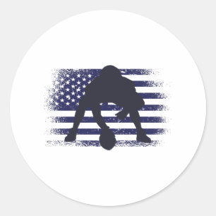 American-Football-Fan-Jersey-Shirt USA-Flagge Runder Aufkleber