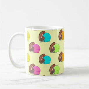 American Football - Farbige Helme und Ball Kaffeetasse