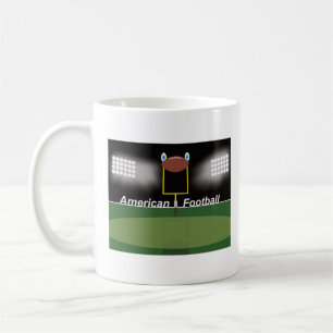 American Football Feld mit Tor und Ball Kaffeetasse