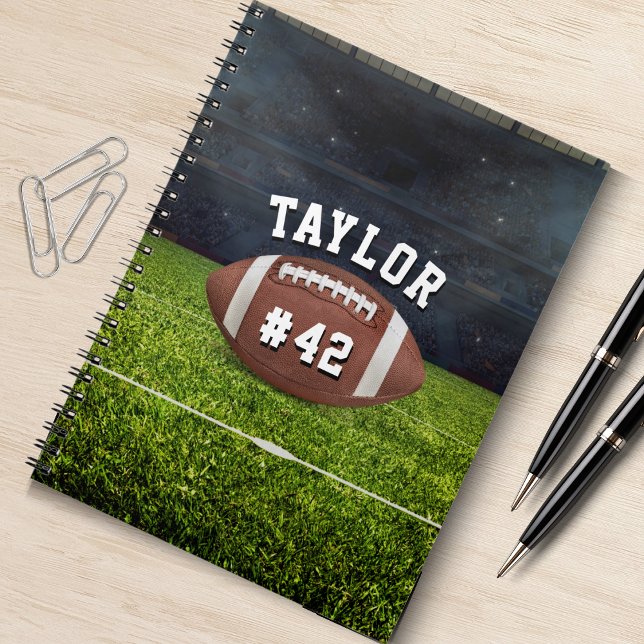 American Football Field Name Team Jersey Nummer Notizblock (american football spiral notebook)