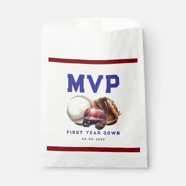 American Football First Year Down 1st Birthday Geschenktütchen (Vorderseite)