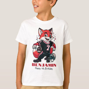 American Football Fox   Boys 7th Birthday White T-Shirt