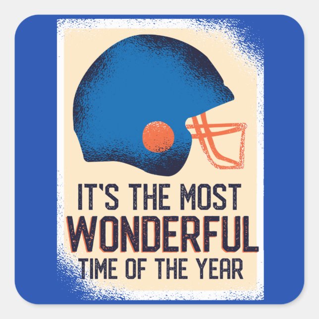 American Football Funny Quadratischer Aufkleber (Vorderseite)