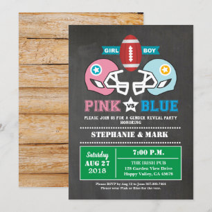 American Football Gender enthüllt Party-Tafel Einladung