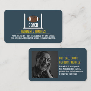 American Football & Goal, Football Coach Foto Visitenkarte