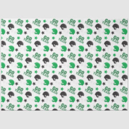 American Football Green and Black Muster Seidenpapier