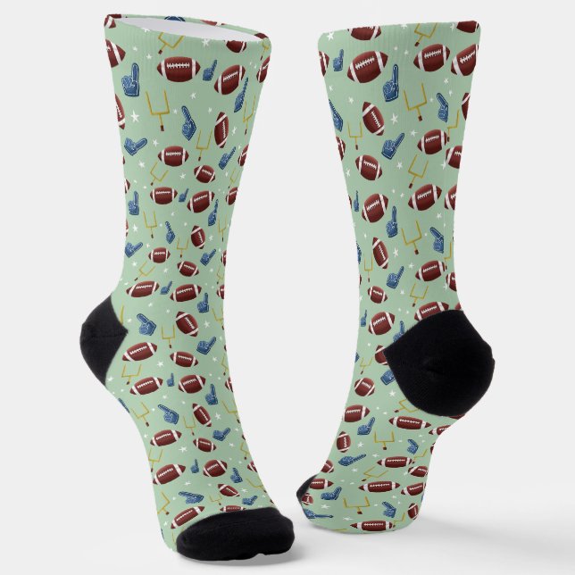 American Football Green Pattern Socken (Gewinkelt)