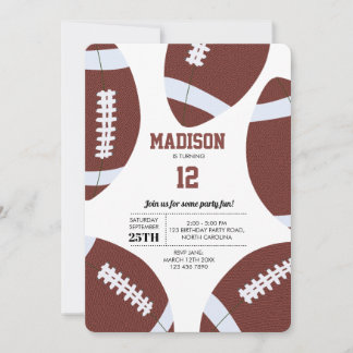 American Football Gridiron Ball Birthday Party Einladung