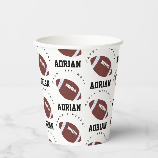 American Football Gridiron Ball Birthday Party Pappbecher (Vorderseite)