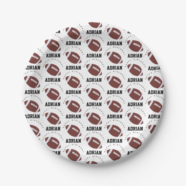 American Football Gridiron Ball Geburtsname Pappteller (Vorderseite)