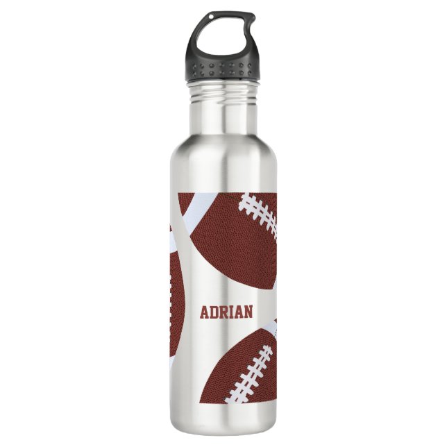 American Football Gridiron Ball Personalisiert Edelstahlflasche (Vorderseite)