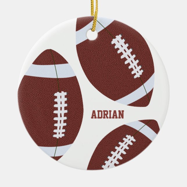 American Football Gridiron Ball Personalisiert Keramik Ornament (Vorne)