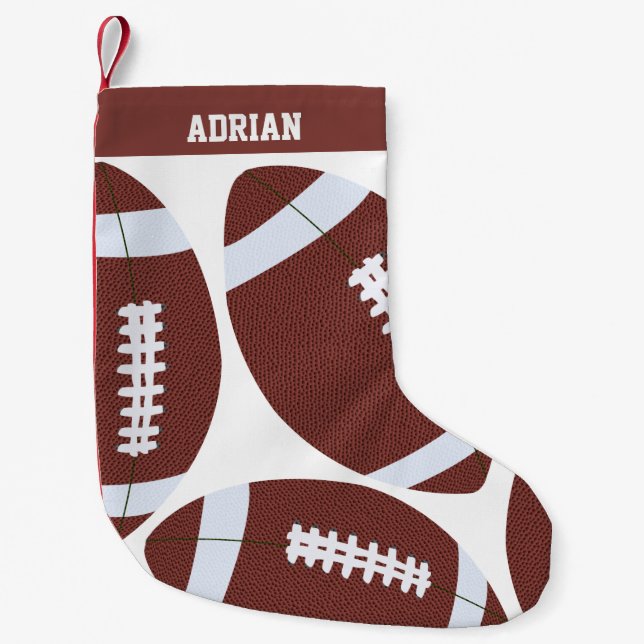 American Football Gridiron Ball Personalisiert Kleiner Weihnachtsstrumpf (Vorderseite)