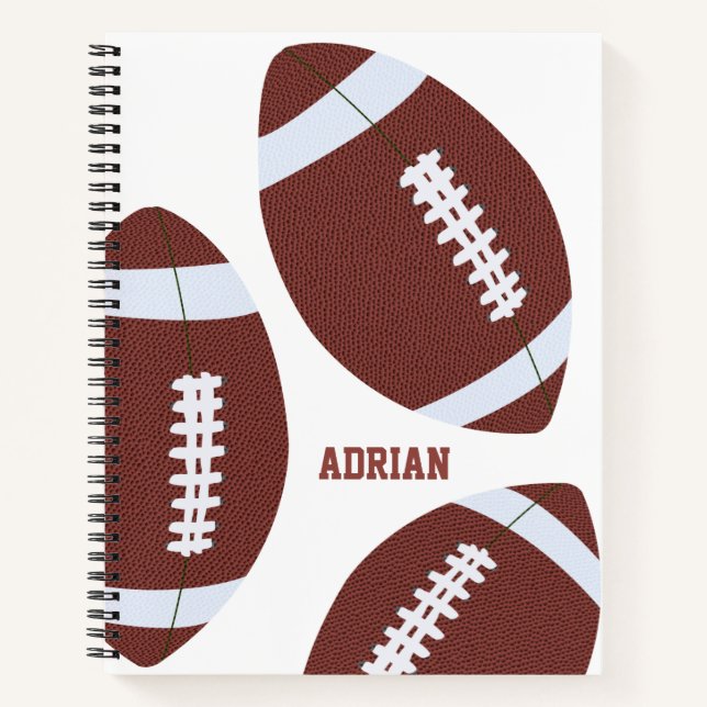 American Football Gridiron Ball Personalisiert Notizbuch (Vorderseite)