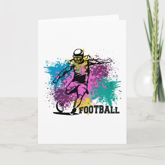 American Football Grungy Color Splashes Karte (Vorderseite)