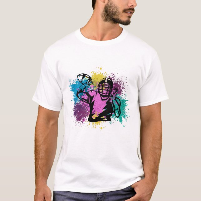 American Football Grungy Color Splashes T-Shirt (Vorderseite)