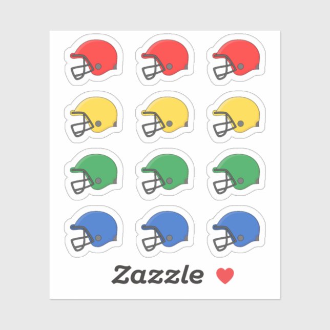 American Football Helmet Sports Game Erinnerung Bu Aufkleber (Blatt)