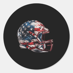 American Football Helmet Us Flag Runder Aufkleber