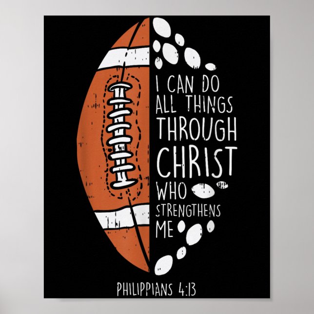 American Football I Can Do Things Bible God Jesus  Poster (Vorne)