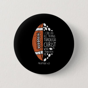 American Football Ich kann Dinge Bibel Gott Jesus Button
