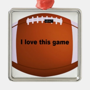 American Football: Ich Liebe dieses Spiel Silbernes Ornament