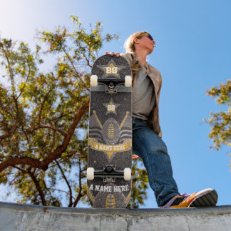 American Football Jersey Colors Black Gold Glitzer Skateboard