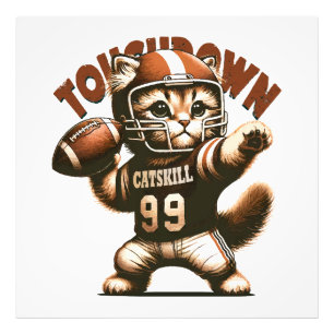 American Football Katze - Touchdown Purrfection Fotodruck