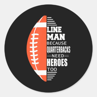 American Football Lineman wegen Quarterbacks Runder Aufkleber