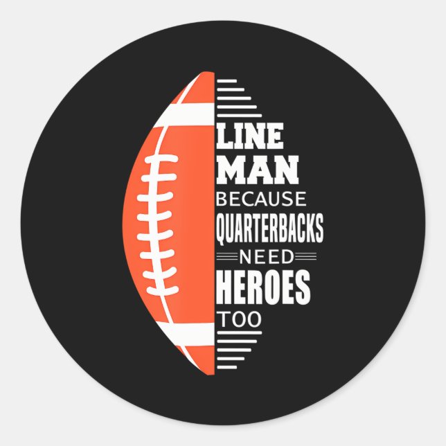 American Football Lineman wegen Quarterbacks Runder Aufkleber (Vorderseite)