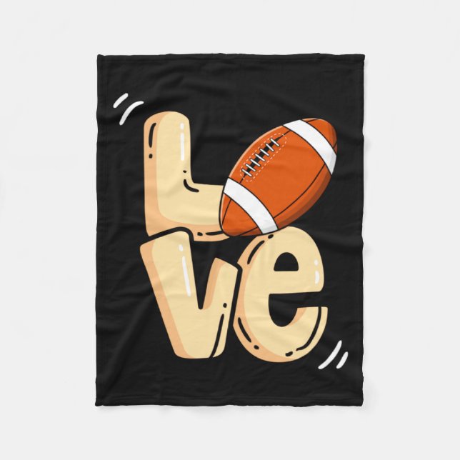 American Football Love Valentines Rugby Srts Pl _1 Fleecedecke (Vorderseite)
