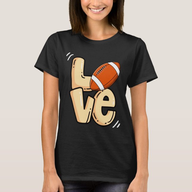 American Football Love Valentines Rugby Srts Pl  T-Shirt (Vorderseite)