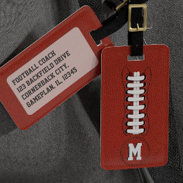 American Football Monogram Sports Bag Gepäckmarke Gepäckanhänger