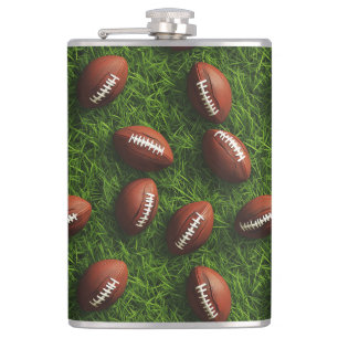 American Football Nahtloses Sportmuster Flachmann