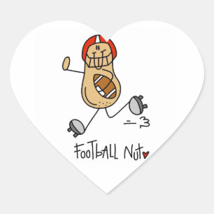 American-Football-Nuss-T-Shirts und Geschenke Herz-Aufkleber