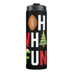 American Football Oh What Fun Holiday Christmas Thermosbecher