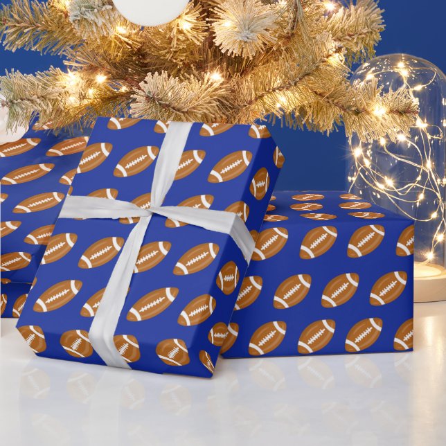 American Football on Blue Geschenkpapier (Feiertage)