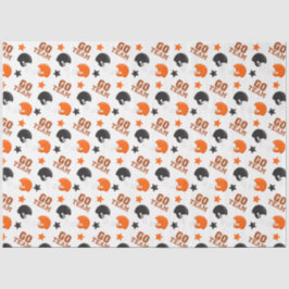 American Football Orange and Black Patterns Seidenpapier