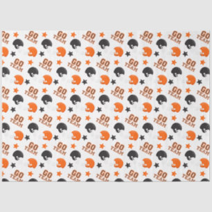 American Football Orange and Black Patterns Seidenpapier
