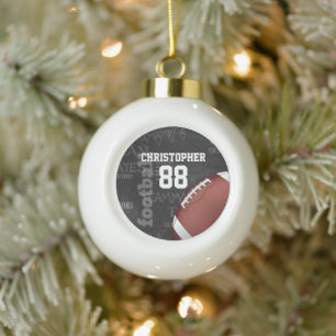 American Football - Personalisierter Fußballball Keramik Kugel-Ornament