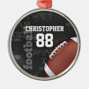 American Football - Personalisierter Fußballball Ornament Aus Metall