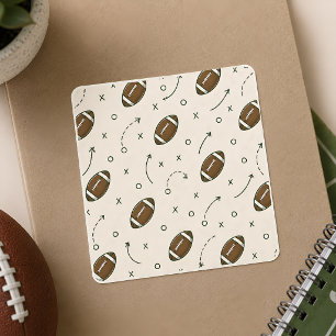 American Football Playbook Muster Quadratischer Aufkleber