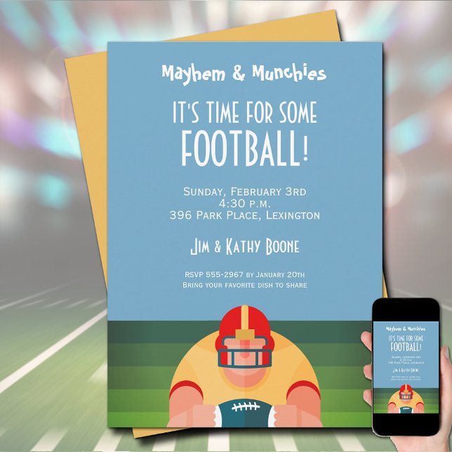 American Football Player Einladung (Order as an INSTANT DOWNLOAD to send digitally or order PRINTED invitations or both!)