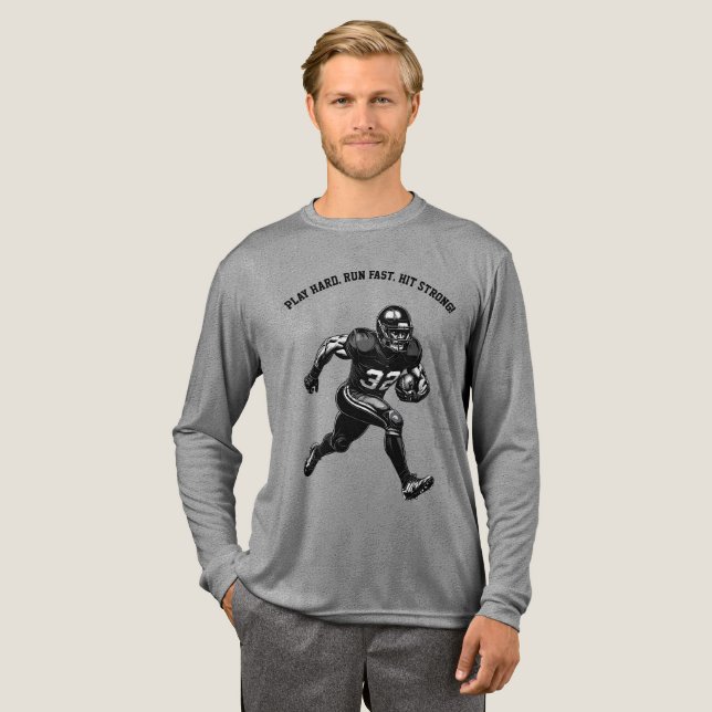 American Football Player Illustration Tri-Blend Shirt (Volle Vorderseite)
