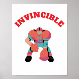 American Football Player INVINCIBLE Wall art Poster